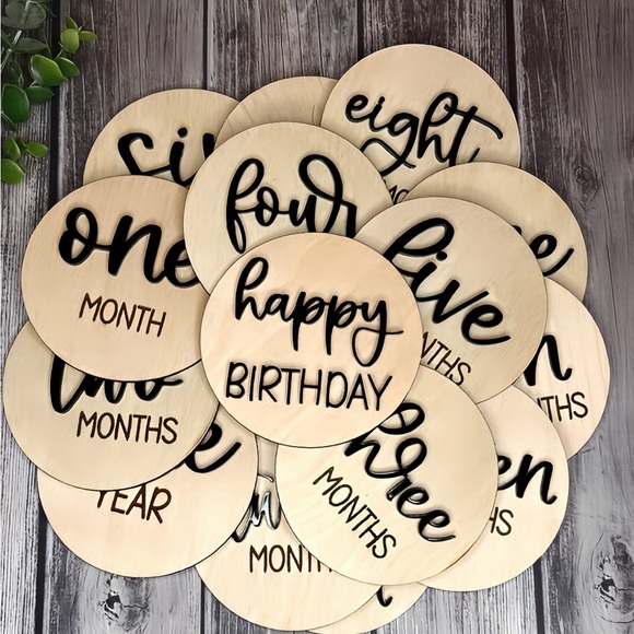 Monthly milestones Cards / photo props / wood markers - Picture 3 of 3